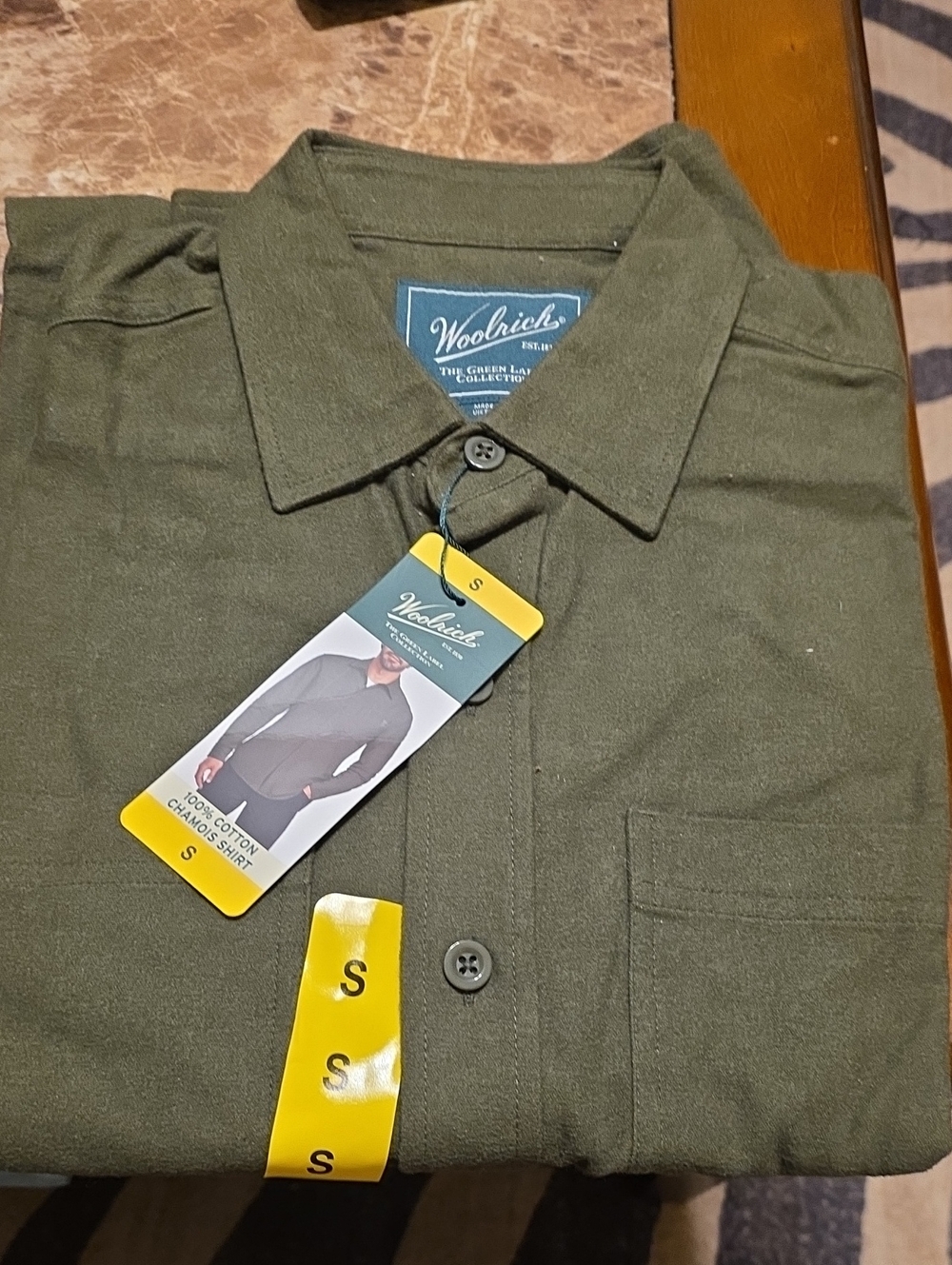 Woolrich Olive Green Long-Sleeve Button Shirt